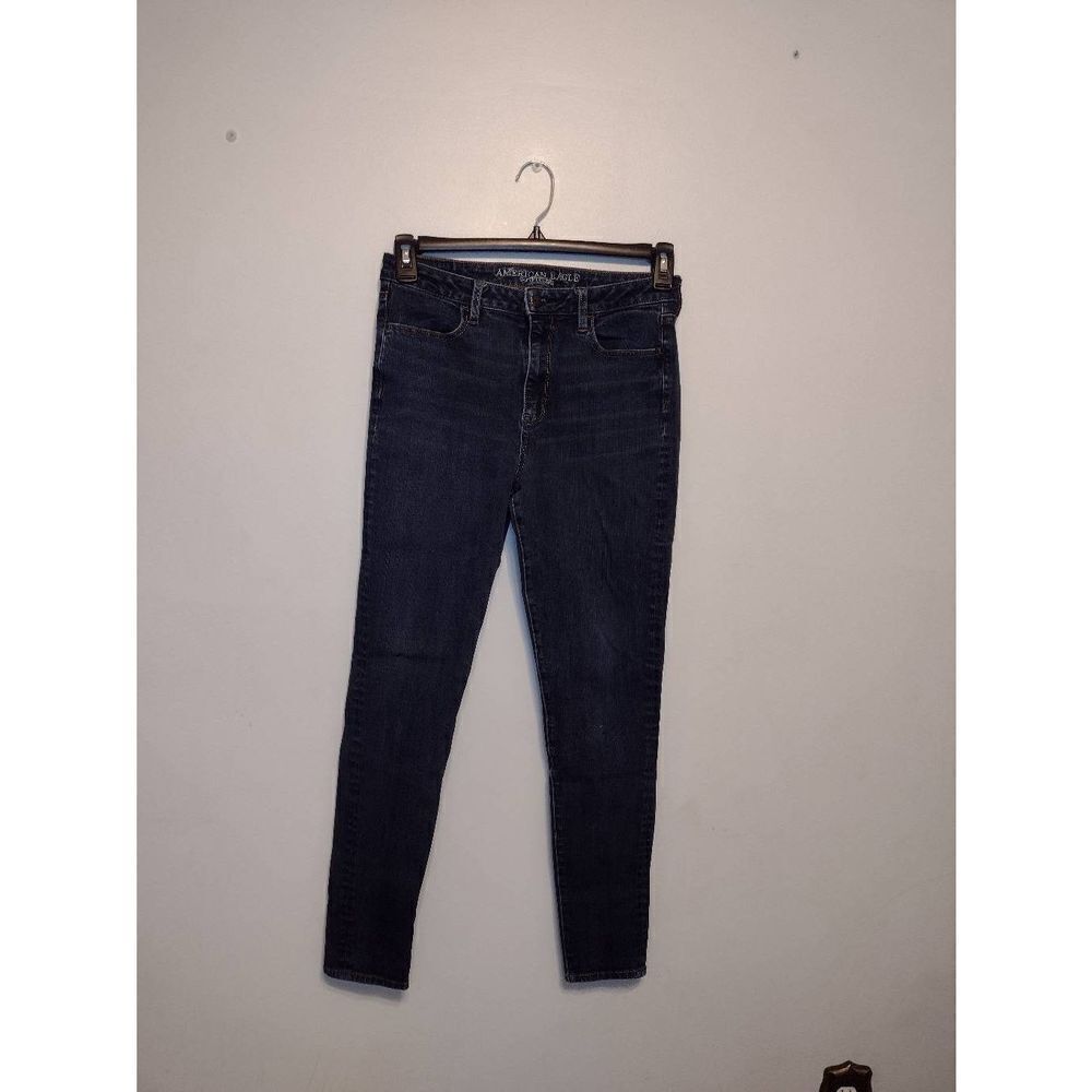 American Eagle Size 8 Long Super Hi Rise Jegging Dark Wash Jeans